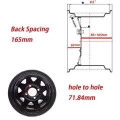 12×8.5 Wheel Rim Mower Garden Lawn Tractors 12″ 4 hole 4″ Bolt Circle Zero Turn