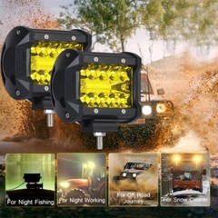 2Pcs 4″ LED Work Lights Amber Spot Pods OffRoad Truck ATV UTV Driving Fog Lamps