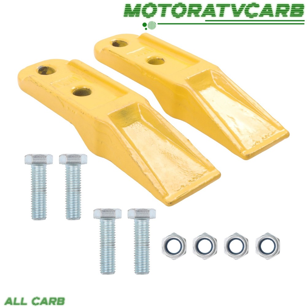 ALL-CARB 2× Bucket Teeth w/ Bolts Nuts for Excavator Attachment Narrow Bucket