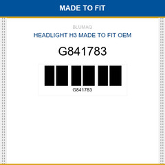 G841783 Headlight h3 Made to fit
