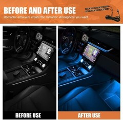 RGB Neon LED Strip Light, 24 LEDs 12V Under Dash Ambient Atmos Color: Ice Blue