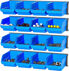 Wall Mounted Storage Bins, Plastic Hanging Storage Organizer Bins, Garage Tool S