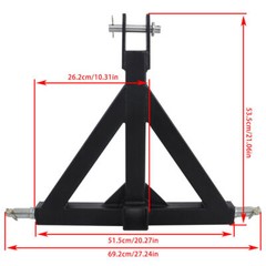 3 Point 2” Trailer Receiver Hitch Tow Drawbar Category 1 Tractor Adapter