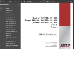 Case IH Steiger 350 400 450 500 550 600 Tier 4 Service Repair Manual 47488212