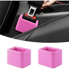 2PCS Pink Silicone Seat Belt Buckle Holder Makes Receptacle Stand Upright