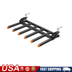 🚩Heavy Duty Clamp on Debris Forks to 58″ Bucket 4000 lbs Pallet Forks Buckets