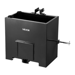 VEVOR Ballast Box 3 Point Category 1 Tractor Quick Tach Hitch 5 ft³ 800lbs Black