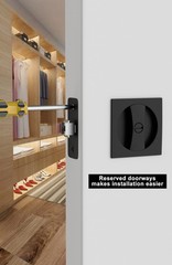 Goldenwarm Pocket Door Lock 2 Pack For Bed/Bath Matte Black Contemporary