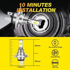 Pair Super Bright LED headlight bulbs for Yamaha Zuma 50 YW50 12v 45/45w bulbs