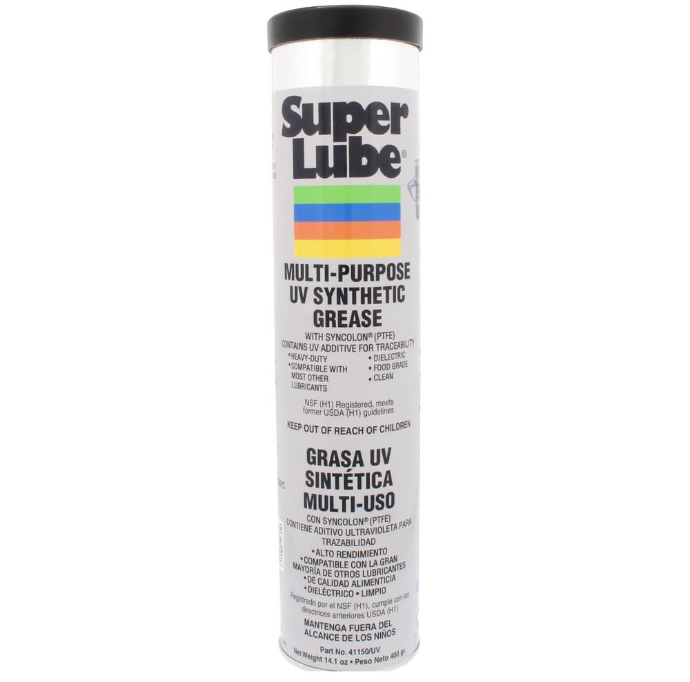 Super Lube 41150/UV Synthetic UV Grease (NLGI 2), 14.1 oz Cartridge