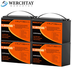 48V 100Ah LiFePO4 Lithium Battery Deep Cycles For RV Boat Home 4 Group 12V 100Ah