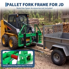 4000 LBS Pallet Fork Frame 2″ Receiver Hitch Skid Steer For John Deere Loader