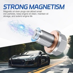 M14x1.5 Magnetic Oil Drain Plug with Copper Washers, Strong Stai Size: M14x1.5