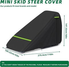 Mini Open Cab Skid Steer Cover 600D Sun Rain Snow UV Protection Full Skid Steer