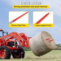 32 Inch Red Spring Steel Hay Bale Spear With High Strength And Powder Coating