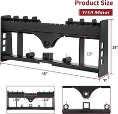 Heavy-Duty Skid Steer Pallet Fork Frame W/Receiver Hitch & Spear Sleeves 3000LBS