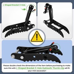L-Shaped 3-Holes Bracket Hydraulic Thumb Clip Fits Mini Excavators Attachments