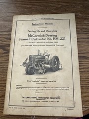 1941 McCormick Deering~Instruction Manual~Farmall Cultivator HM-221. #-4