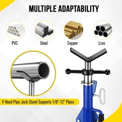 Garveetech V Head Pipe Jack Standheavy-Duty Pipe Stand 28-52 In Adjustable