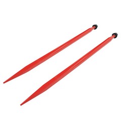 2PCS Red 47″ 3000LBS Hay Bale Spear Quick Attach Spike Fork For Tractors Loaders