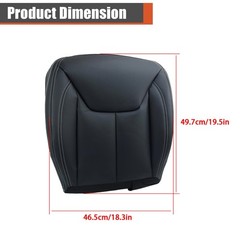 Driver Side Bottom Black Artificial Leather Seat Cover Foam Cushion 2013-2017