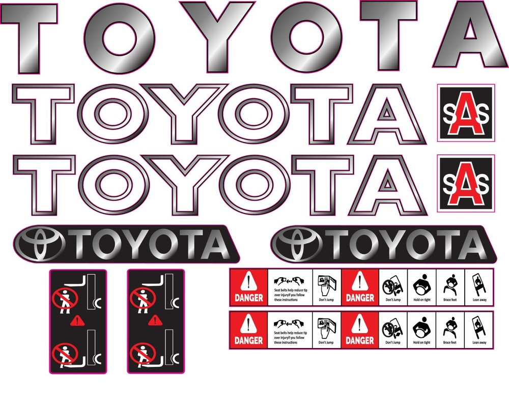 Fits Toyota 8FGU30 Decal Kit Forklift -3M VINYL/FREE SHIPPING