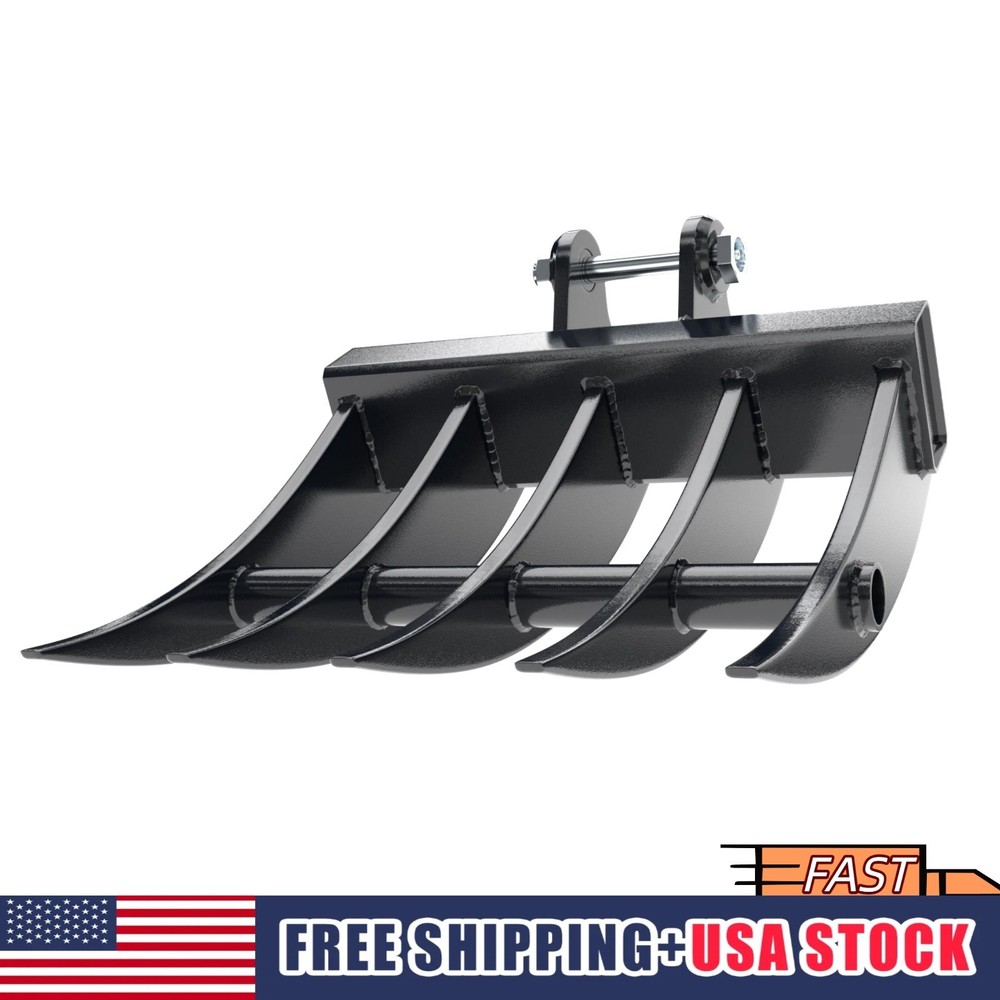 Rake Attachment For Mini Excavator 1 Ton To 1.5Ton Digger 5 Tooth with Two Pins