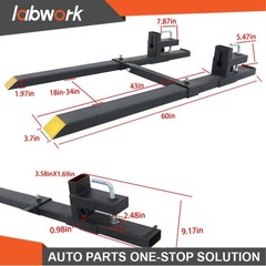 Labwork 60″ 4000lbs Pallet Forks Clamp on Tractor Forks Adjustable Bucket Forks