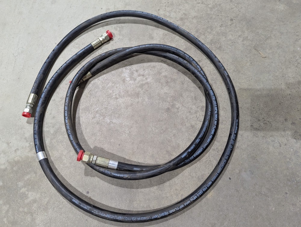 Pair of 3/8 hydraulic hose assembly