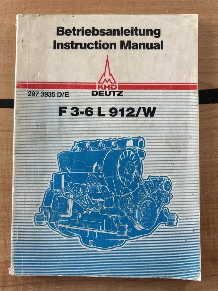 DEUTZ KHD F 3-6 L 912/W Instruction Manual Booklet 297 3935 D/E