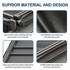Soft Tri-Fold Tonneau 05-26 Frontier 09-12 Suzuki Equator 5ft 59.5in Track Sys