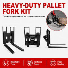 NEW Pallet Fork Attachment For 0.8-1.5 Ton Mini Excavator 25mm Pin Quick Attach