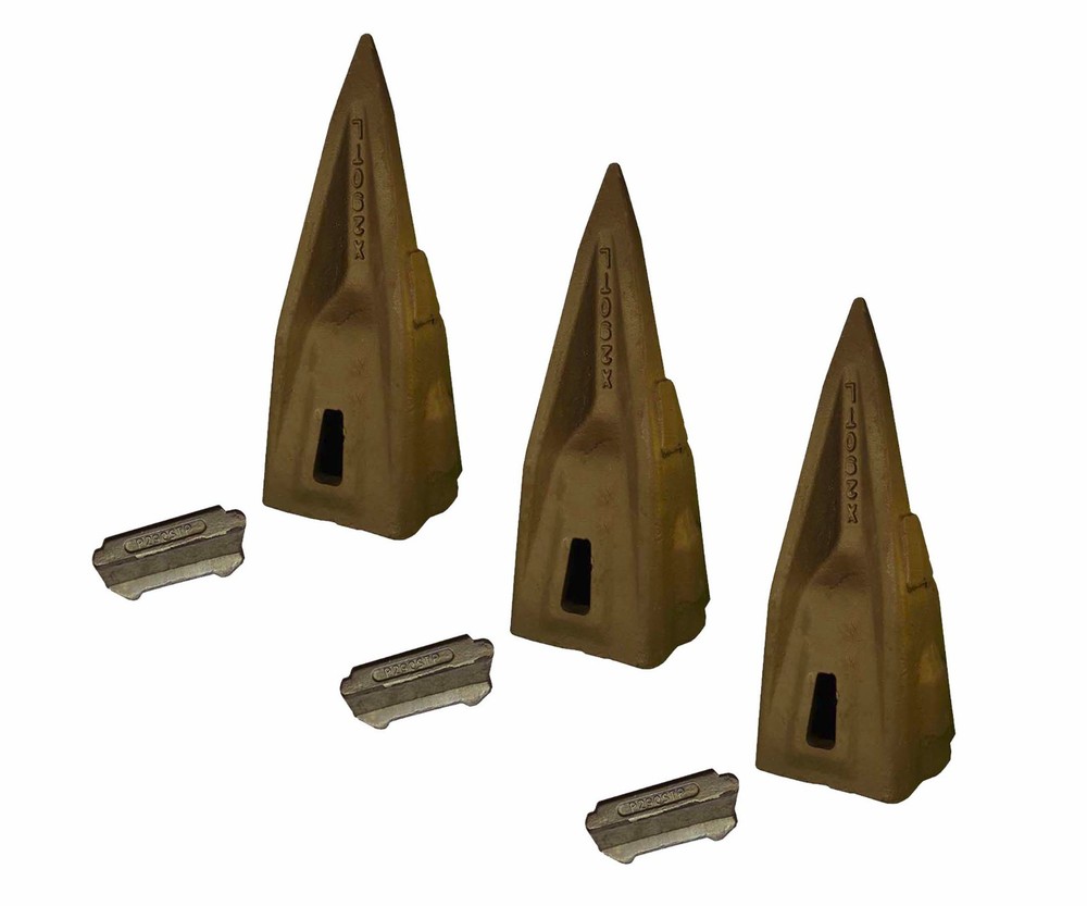 3 – Hensley Style Parabolic Tiger Rock Teeth w/ Flex Pins – 290 series – X290TL
