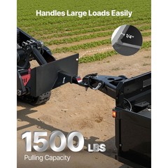 Uimoso 1/4″ Skid Steer Mount Plate 2″ Receiver Loader Hitch Mini Quick Tach 24″
