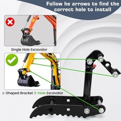 Mini Excavators Hydraulic Thumb Clip, Thumb Below 3 Tons with L-Shaped Bracket