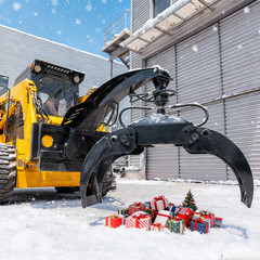 Heavy-Duty 360°ROTATING Log Grapple Hydraulic For BOBCAT Skid Steer Grabber Clip