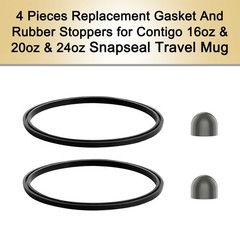 BOSORIO 2 Gaskets and 2 Stoppers Compatible with Contigo Snapseal Byron Travel M