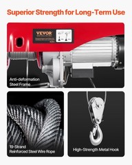 2200 lbs Wireless Attic Lift, 1600W 110V Electric Hoist with Wireless Remote Con