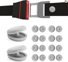 10 Sets Seat Belt Button Stop, Plastic Seat Belt Stop Clips Preven Color: Gray
