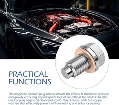 M14 x 1.5 Magnetic Oil Drain Plug, Stainless Steel Oil Pan Bolt Size: M14x1.5