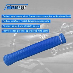 8PCS Spark Plug Wire Heat Shield Sleeve, 1500° 6.17 x 1.10 inches, Blue