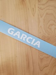 GARCIA Last name decal sticker vinyl (2) PAIR Gloss WHITE 8″ FAST USA