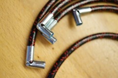 Ford 8N Black & Red Deluxe Cloth Spark Plug Wires Late Model 1950 51 52