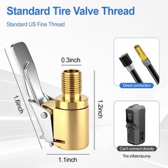 2 Pack Tire Air Chuck with Clip Adapter, 8mm Air Chuck Quick Connect, Brass Lock