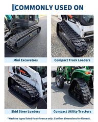 180*72mm Rubber Tracks Attachment For Mini Excavator AGT Kubota Cat HI Yanmar