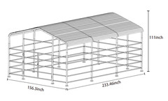 13x20ft Galvanized Livestock Shelter Metal Cattle Shed Steel Barn Horse Goat