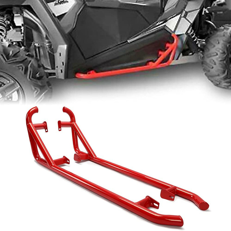Ecotric Red Nerf Bars Rock Sliders Compatible 2014-2023 Polaris Rzr Xp 1000/