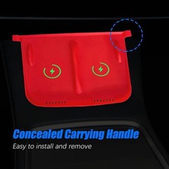 Anti-Slip Silicone Center Console Wireless Charger Mat, Waterproof Phone Pad for