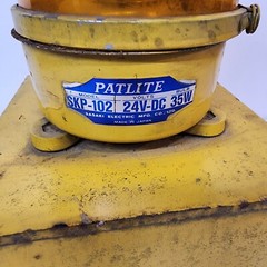 Amber Rotary Beacon Patlite #SKP-102 24 V Mounted On Steel