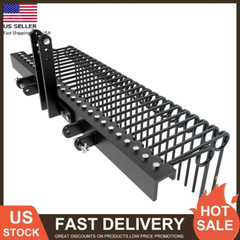 3 Point 72″ Pine Straw Rake Landscape Rake for Cat0 Cat1 Tractor Rake Attachment